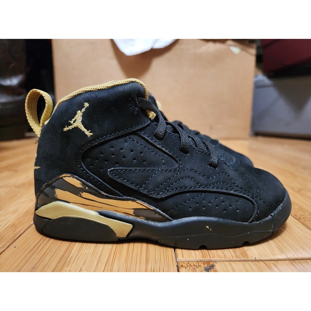 Nike Toddler's Jordan MVP Sneakers Shoes Black/Metallic Gold DZ5576-007 Size 9C